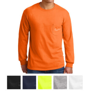 Gildan® Ultra Cotton® 100% Cotton Long Sleeve T-Shirt with Pocket