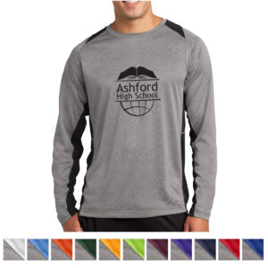 Sport-Tek® Long Sleeve Heather Colorblock Contender™ Tee