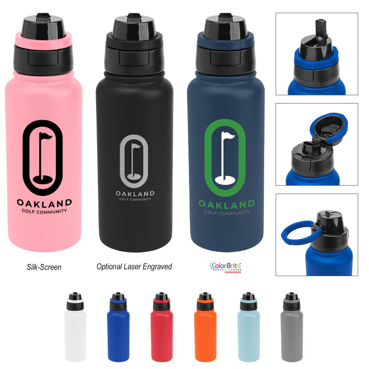32 Oz. Pop Sip & Chug Recycled Stainless Steel Bottle