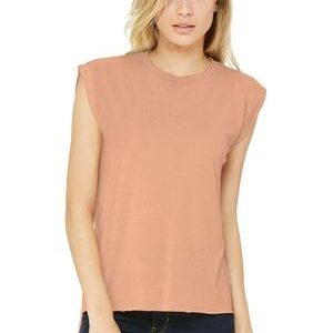 Bella + Canvas Ladies' Flowy Muscle T-Shirt with Rolled Cuff