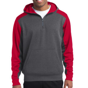 Sport-Tek® Tech Fleece Colorblock 1/4-Zip Hooded Sweatshirt