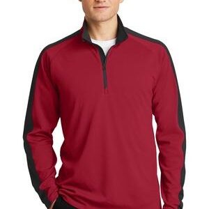 Sport-Tek® Sport-Wick® Textured Colorblock 1/4-Zip Pullover